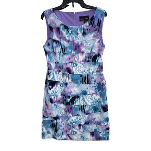 Connected Apparel Blue and Purple Sleeveless Dress Size 10
